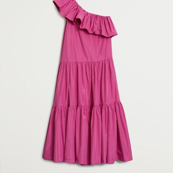 🔥Last 1🔥MANGO Asymmetrical ruffle dress - Picture 3 of 9